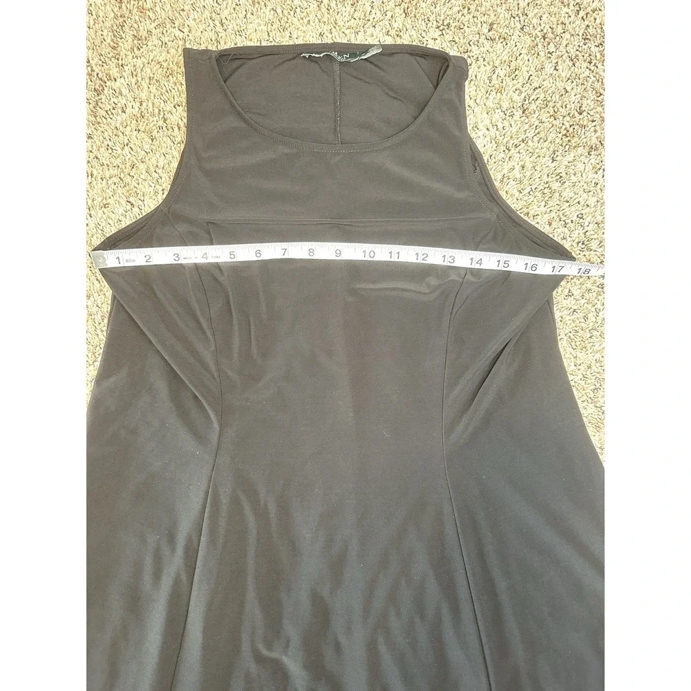Ralph Lauren Elegant Black W/ White Trim Sleeveless Sheath Dress Size 10 Classic